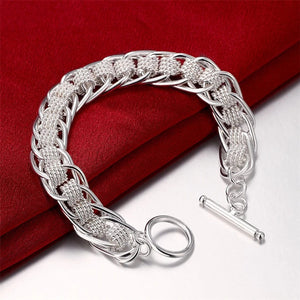 Planet Gates Noble 925 Sterling Silver Square Solid Chain Bracelet For Women Men Charm Party Gift Wedding Fashion Jewelry