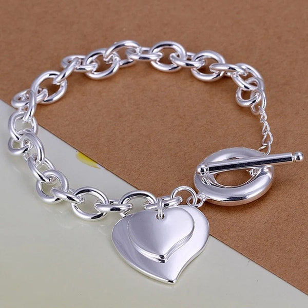 Planet Gates Noble 925 Sterling Silver Square Solid Chain Bracelet For Women Men Charm Party Gift Wedding Fashion Jewelry