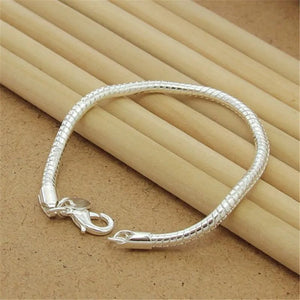 Planet Gates Noble 925 Sterling Silver Square Solid Chain Bracelet For Women Men Charm Party Gift Wedding Fashion Jewelry