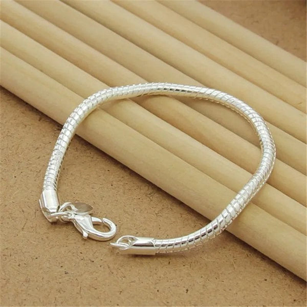 Planet Gates Noble 925 Sterling Silver Square Solid Chain Bracelet For Women Men Charm Party Gift Wedding Fashion Jewelry