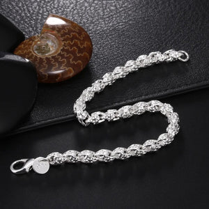 Planet Gates Noble 925 Sterling Silver Square Solid Chain Bracelet For Women Men Charm Party Gift Wedding Fashion Jewelry