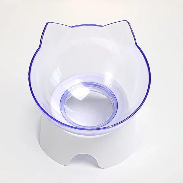 Planet Gates Non-slip For Cats Dogs Feeders Pet Food and Water Bowls With Stand Base Transparent Inclined Feeding Products Cat Bowl