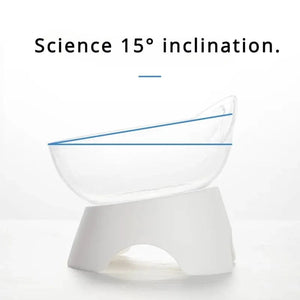 Planet Gates Non-slip For Cats Dogs Feeders Pet Food and Water Bowls With Stand Base Transparent Inclined Feeding Products Cat Bowl