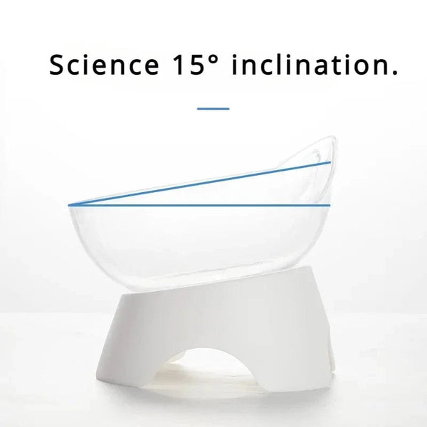 Planet Gates Non-slip For Cats Dogs Feeders Pet Food and Water Bowls With Stand Base Transparent Inclined Feeding Products Cat Bowl