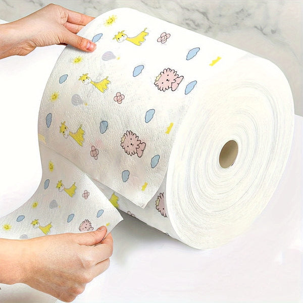 Planet Gates Non-woven Fabric / The Whole Crowd 1 Roll/150 Sheets Dishcloth, Multifunctional And Multi-purpose Dishcloth, Disposable Kitchen Paper Towels, Dishwashing Cloth, Cleaning Cloth, Non Oil Absorbing And Water Absorbing Roll Paper