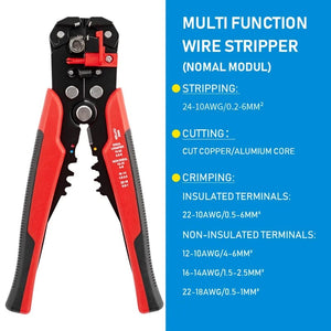 Planet Gates Normal red Crimper Cable Cutter Adjustable Automatic Wire Stripper Multifunctional Stripping Crimping Pliers Terminal Hand Tool