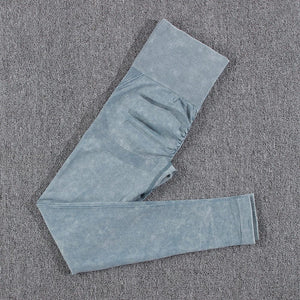 Planet Gates NORMOV 2Pcs Gym Women Sets Seamless Yoga Set High Waist Gym Sportwear Push Up Sport Workout Sets Fitness Long Sleeve Gym Suit