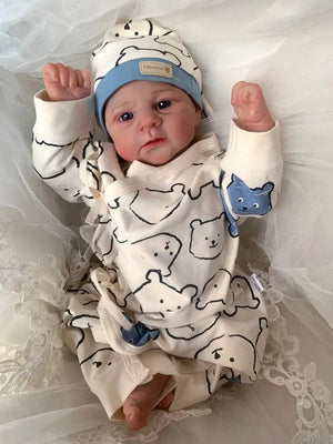 Planet Gates NPK 19inch Reborn Baby Doll Twins Elijah Make-up Handmade 3D Skin Multiple Layers Painting Collectible Art Doll