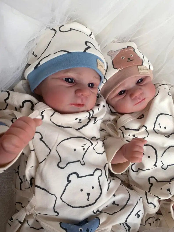 Planet Gates NPK 19inch Reborn Baby Doll Twins Elijah Make-up Handmade 3D Skin Multiple Layers Painting Collectible Art Doll