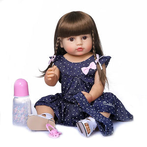 Planet Gates NPK 50CM Full Body Soft Silicone Popular Sweet Face Reborn Toddler Baby Girl Doll Birthday Christmas Gift High Quality Doll