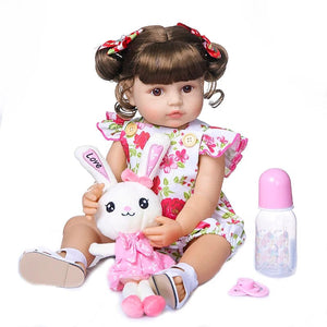 Planet Gates NPK 50CM Full Body Soft Silicone Popular Sweet Face Reborn Toddler Baby Girl Doll Birthday Christmas Gift High Quality Doll