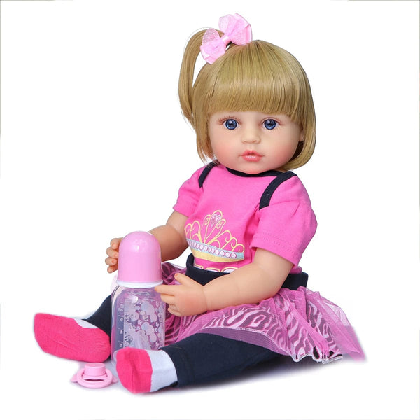 Planet Gates NPK 50CM Full Body Soft Silicone Popular Sweet Face Reborn Toddler Baby Girl Doll Birthday Christmas Gift High Quality Doll