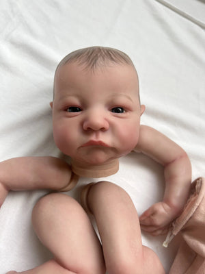 Planet Gates NPK19inch Already Painted Reborn Doll Parts Levi Awake Lifelike Baby 3D Painting with Visible Veins  Cloth Body Included