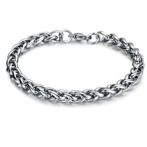 Planet Gates nSL00161 / 23cm / 5mm Fashion Titanium Steel Bracelet Men's Punk Stainless Steel Keel Bracelet Hip Hop Men's and Women's Stainless Steel Bracelet Gift