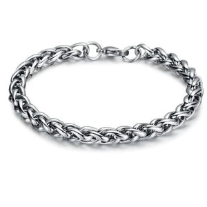 Planet Gates nSL00161 / 23cm / 5mm Fashion Titanium Steel Bracelet Men's Punk Stainless Steel Keel Bracelet Hip Hop Men's and Women's Stainless Steel Bracelet Gift