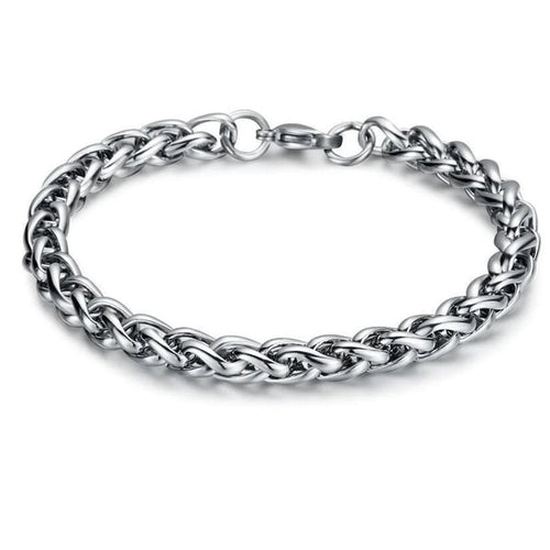 Planet Gates nSL00161 / 23cm / 5mm Fashion Titanium Steel Bracelet Men's Punk Stainless Steel Keel Bracelet Hip Hop Men's and Women's Stainless Steel Bracelet Gift