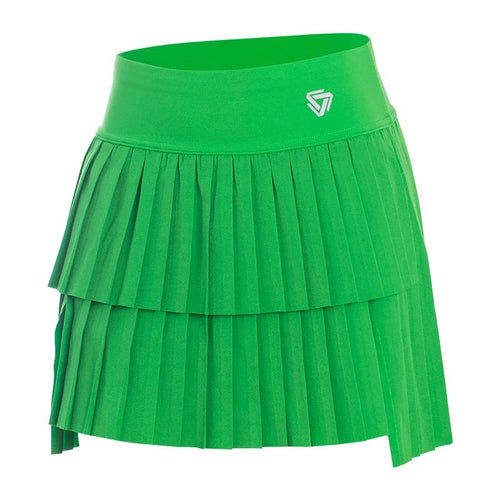 Planet Gates NSRF2206907 GREEN / XXL 2024 Women High Waist Double Layer Pleated Skirt Sports Golf Tennis Skirts Gym Fitness Running Yoga Athletic Workout Skort