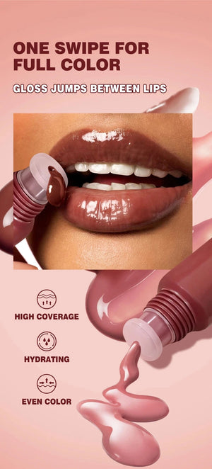Planet Gates Nude Brown Plumping Lip Gloss Moisturising Colored Lip Serum Transparent Fullness Lips Tint Soft Tube Make Up Beauty Lips Care