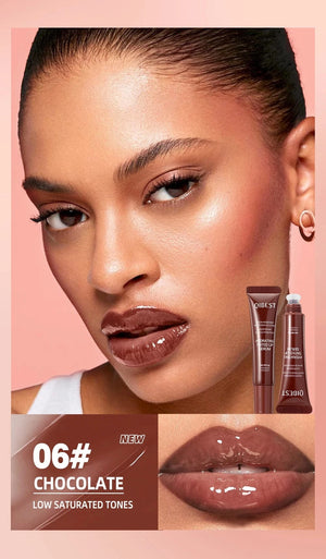 Planet Gates Nude Brown Plumping Lip Gloss Moisturising Colored Lip Serum Transparent Fullness Lips Tint Soft Tube Make Up Beauty Lips Care