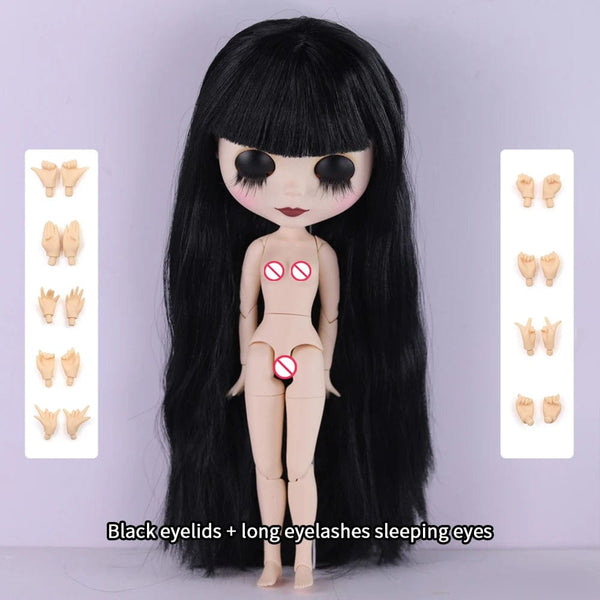 Planet Gates nude doll hand ab 1 / 30cm height ICY DBS Blyth Doll 1/6 Joint Body 30cm Black Hair Black Eyelids Long Eyelashes Sleepy Eyes Dark Series BJD Toys Fashion Gifts