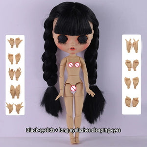 Planet Gates nude doll hand ab 2 / 30cm height ICY DBS Blyth Doll 1/6 Joint Body 30cm Black Hair Black Eyelids Long Eyelashes Sleepy Eyes Dark Series BJD Toys Fashion Gifts