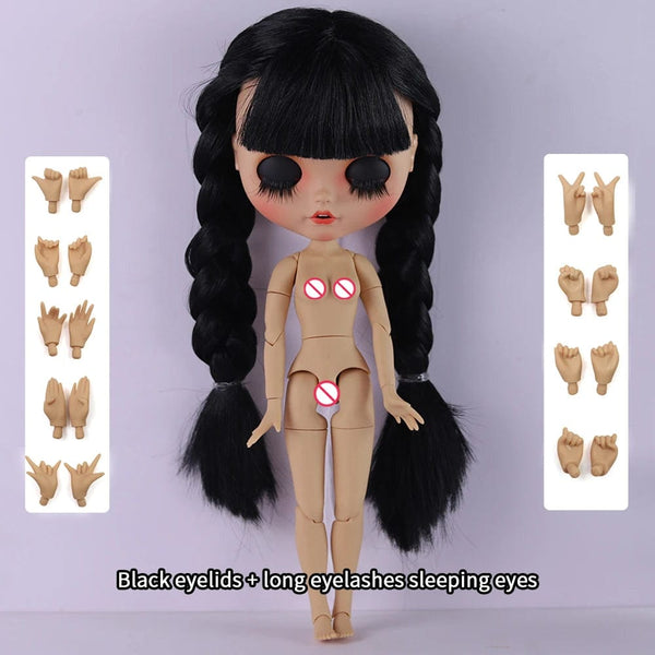 Planet Gates nude doll hand ab 2 / 30cm height ICY DBS Blyth Doll 1/6 Joint Body 30cm Black Hair Black Eyelids Long Eyelashes Sleepy Eyes Dark Series BJD Toys Fashion Gifts