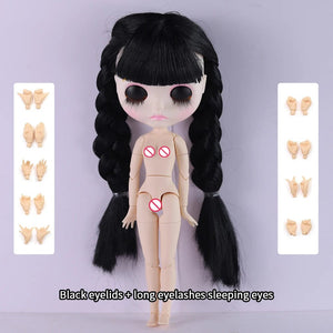 Planet Gates nude doll hand ab / 30cm height ICY DBS Blyth Doll 1/6 Joint Body 30cm Black Hair Black Eyelids Long Eyelashes Sleepy Eyes Dark Series BJD Toys Fashion Gifts
