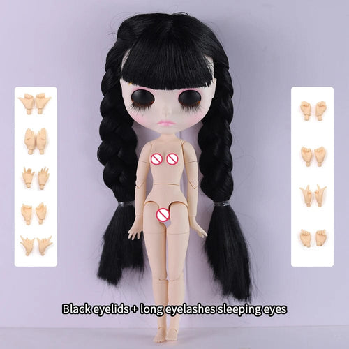 Planet Gates nude doll hand ab / 30cm height ICY DBS Blyth Doll 1/6 Joint Body 30cm Black Hair Black Eyelids Long Eyelashes Sleepy Eyes Dark Series BJD Toys Fashion Gifts