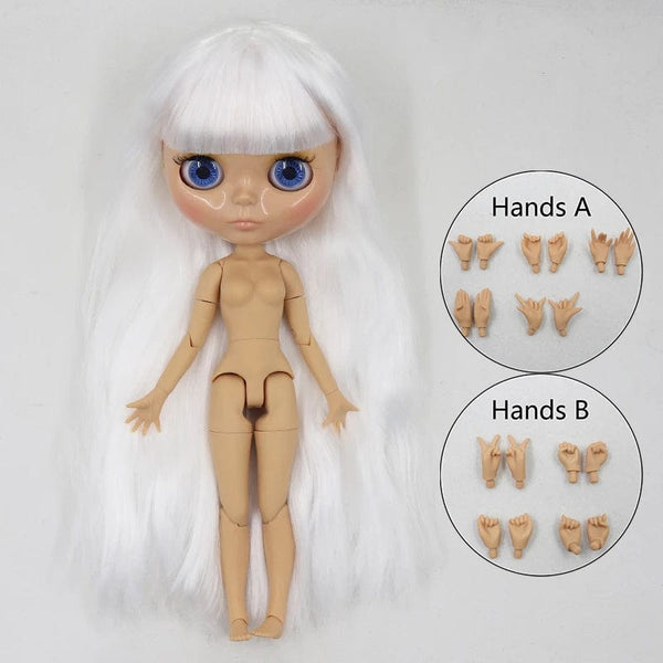 Planet Gates nude doll with hands 1 ICY DBS Blyth doll 1/6 bjd joint body tan skin doll glossy face 30cm toy random eyes colors
