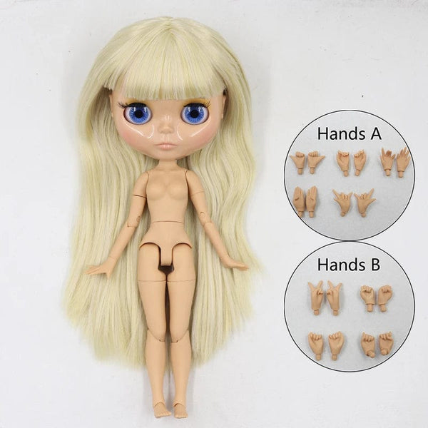 Planet Gates nude doll with hands 10 ICY DBS Blyth doll 1/6 bjd joint body tan skin doll glossy face 30cm toy random eyes colors