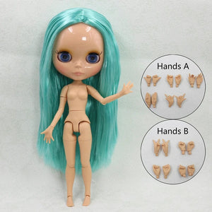 Planet Gates nude doll with hands 11 ICY DBS Blyth doll 1/6 bjd joint body tan skin doll glossy face 30cm toy random eyes colors