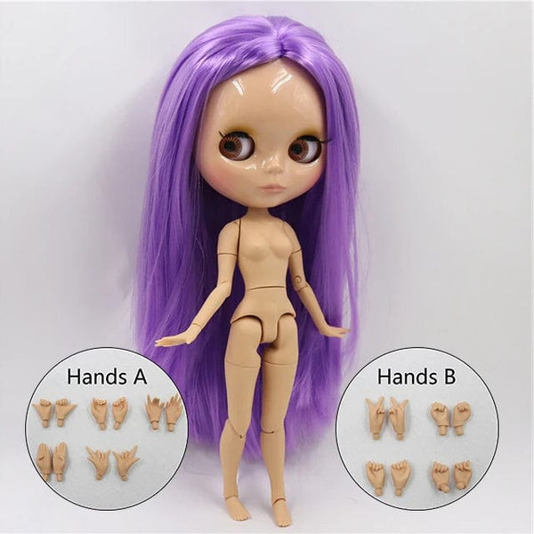 Planet Gates nude doll with hands 2 ICY DBS Blyth doll 1/6 bjd joint body tan skin doll glossy face 30cm toy random eyes colors