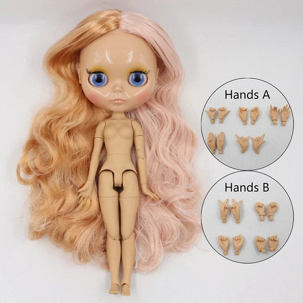 Planet Gates nude doll with hands 6 ICY DBS Blyth doll 1/6 bjd joint body tan skin doll glossy face 30cm toy random eyes colors