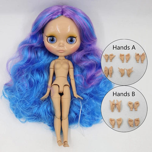 Planet Gates nude doll with hands ICY DBS Blyth doll 1/6 bjd joint body tan skin doll glossy face 30cm toy random eyes colors
