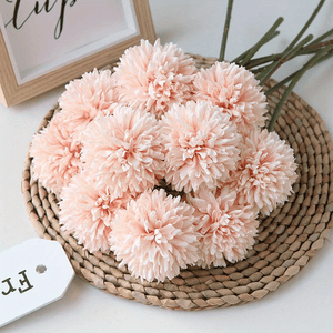 Planet Gates Nude Pink / 5pcs 5pcs Glorious Chrysanthemum Ball Flowers Bouquet - Perfect for Home, Office, Coffee House, Parties, and Weddings - Artificial Flowers for Important People