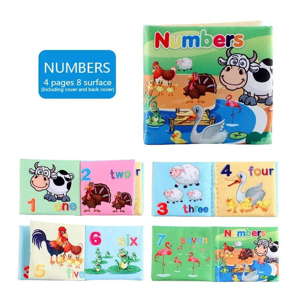 Planet Gates numbers Baby Cloth Books Enlightenment Early Educational Toys Kids Fruits Animal Numbers Food Cognitive Book for Toddlers 12-72 Month