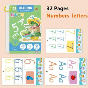 Planet Gates Numeric Alphabet Magical Tracing Workbook Montessori Books for Children Pen Control Training Reusable Calligraphy Copybook for Kids Educational