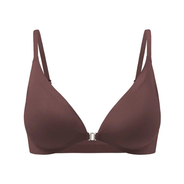 Planet Gates Nut-brown / L Hot Sale Bra with Front Opening Removeable Water Drop Cup Wireless Laser Cut Bra Brasier Para Mujer Women Seamless Bras