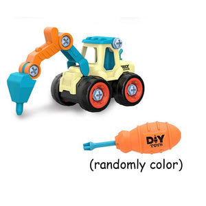Planet Gates Nut Disassembly Loading Unloading Engineering Truck Excavator Bulldozer Montessori Education Toy Child Screw Creative Tool Car