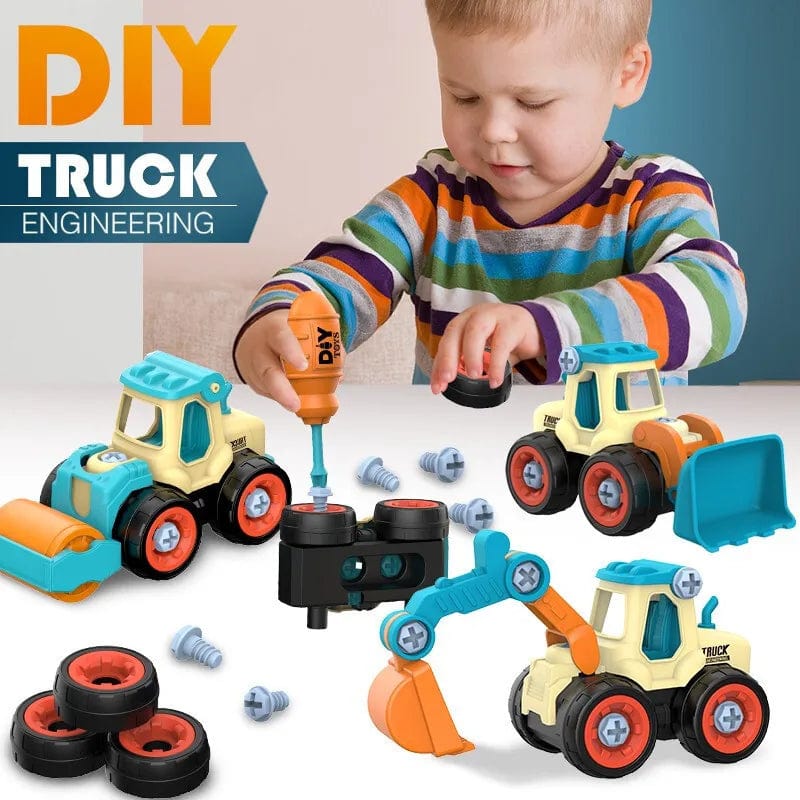 Planet Gates Nut Disassembly Loading Unloading Engineering Truck Excavator Bulldozer Montessori Education Toy Child Screw Creative Tool Car
