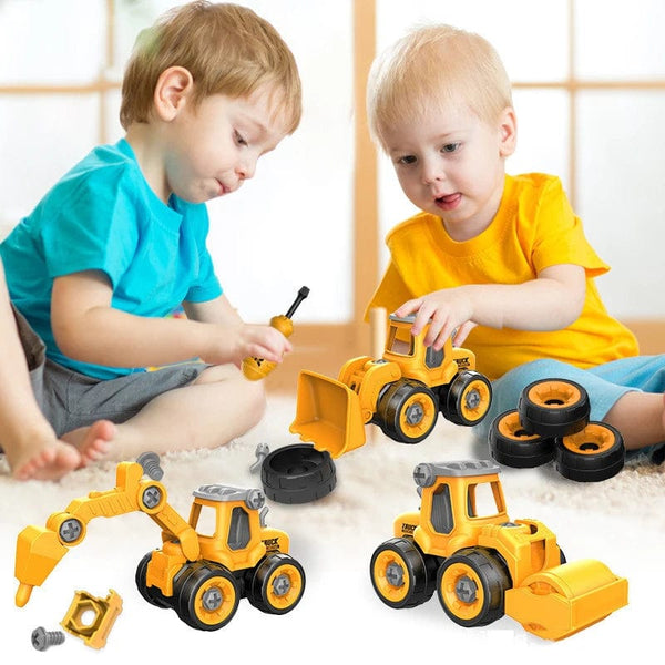 Planet Gates Nut Disassembly Loading Unloading Engineering Truck Excavator Bulldozer Montessori Education Toy Child Screw Creative Tool Car