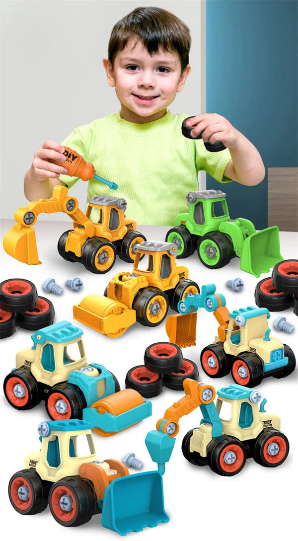 Planet Gates Nut Disassembly Loading Unloading Engineering Truck Excavator Bulldozer Montessori Education Toy Child Screw Creative Tool Car