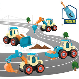 Planet Gates Nut Disassembly Loading Unloading Engineering Truck Excavator Bulldozer Montessori Education Toy Child Screw Creative Tool Car