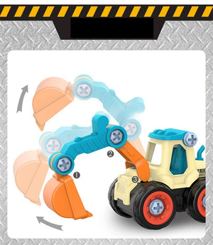 Planet Gates Nut Disassembly Loading Unloading Engineering Truck Excavator Bulldozer Montessori Education Toy Child Screw Creative Tool Car