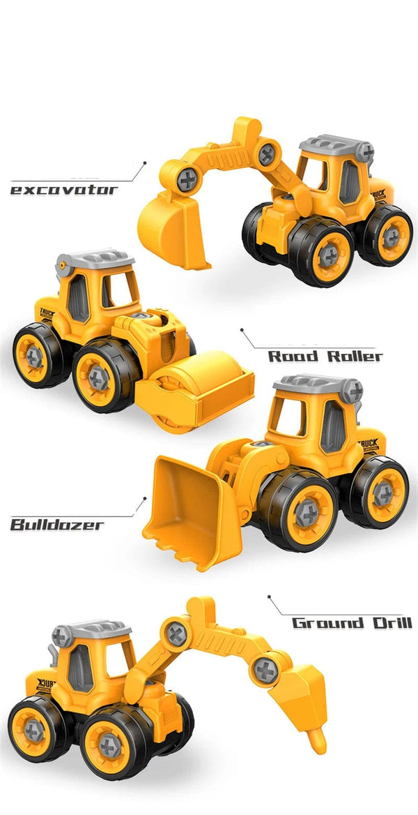 Planet Gates Nut Disassembly Loading Unloading Engineering Truck Excavator Bulldozer Montessori Education Toy Child Screw Creative Tool Car