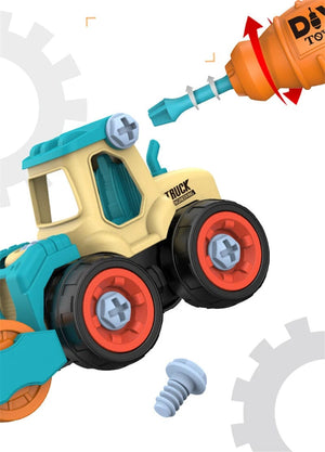 Planet Gates Nut Disassembly Loading Unloading Engineering Truck Excavator Bulldozer Montessori Education Toy Child Screw Creative Tool Car