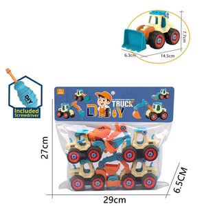 Planet Gates Nut Disassembly Loading Unloading Engineering Truck Excavator Bulldozer Montessori Education Toy Child Screw Creative Tool Car