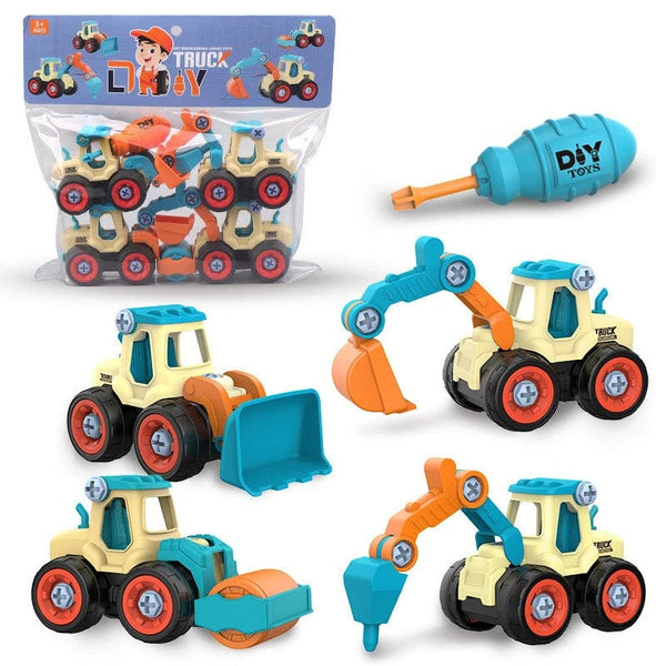 Planet Gates Nut Disassembly Loading Unloading Engineering Truck Excavator Bulldozer Montessori Education Toy Child Screw Creative Tool Car