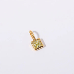 Planet Gates O chain Version B / 45cm / Gold Color | CHINA Colorful 12 Birthstone Pendant DIY Accessory Necklace Women's Square Colorful Zircon Pendant Clavicle