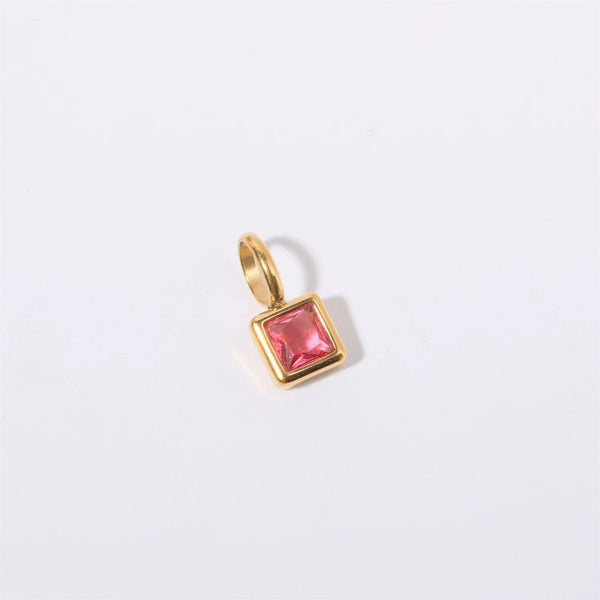 Planet Gates O chain Version B / 45cm / Gold Color | CHINA Colorful 12 Birthstone Pendant DIY Accessory Necklace Women's Square Colorful Zircon Pendant Clavicle
